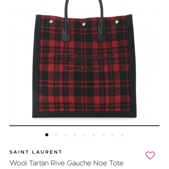 Saint Laurent Noe Red and Black Plaid Tote Bag. Rare. Large - Picture 14 of 14